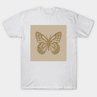 Cozy & Comfy Beige Cute  Butterfly T-Shirt